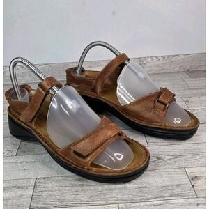 NAOT Rosemary Women's Comfort Leather Strappy Sandals Tan Brown Size 39 Open Toe